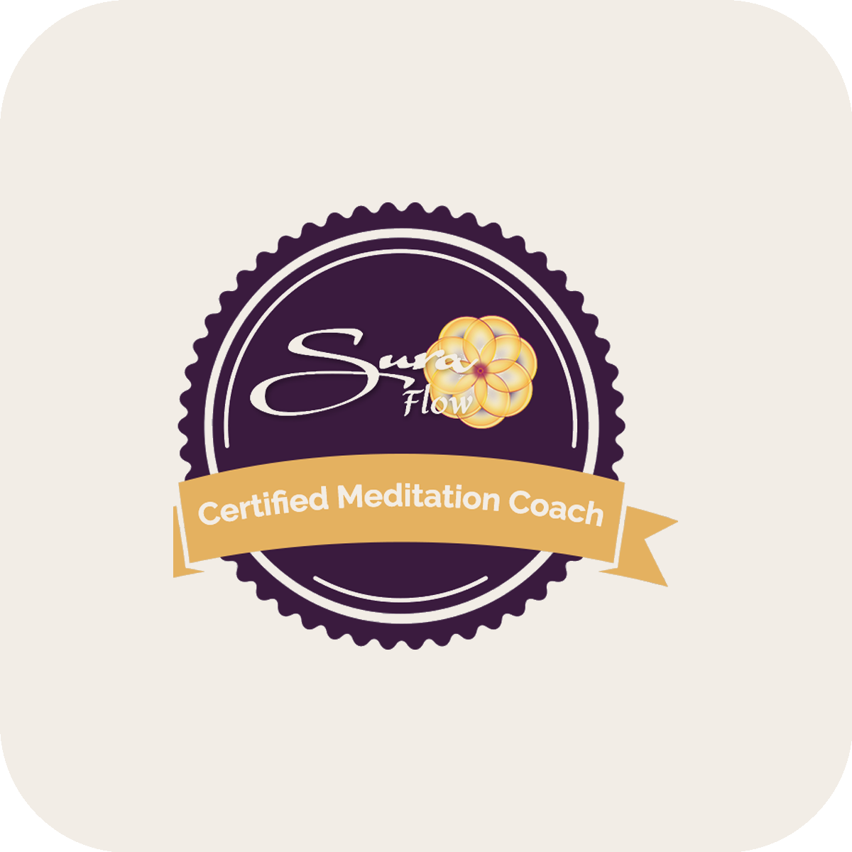Sura Flow Certified Meditation Coach badge